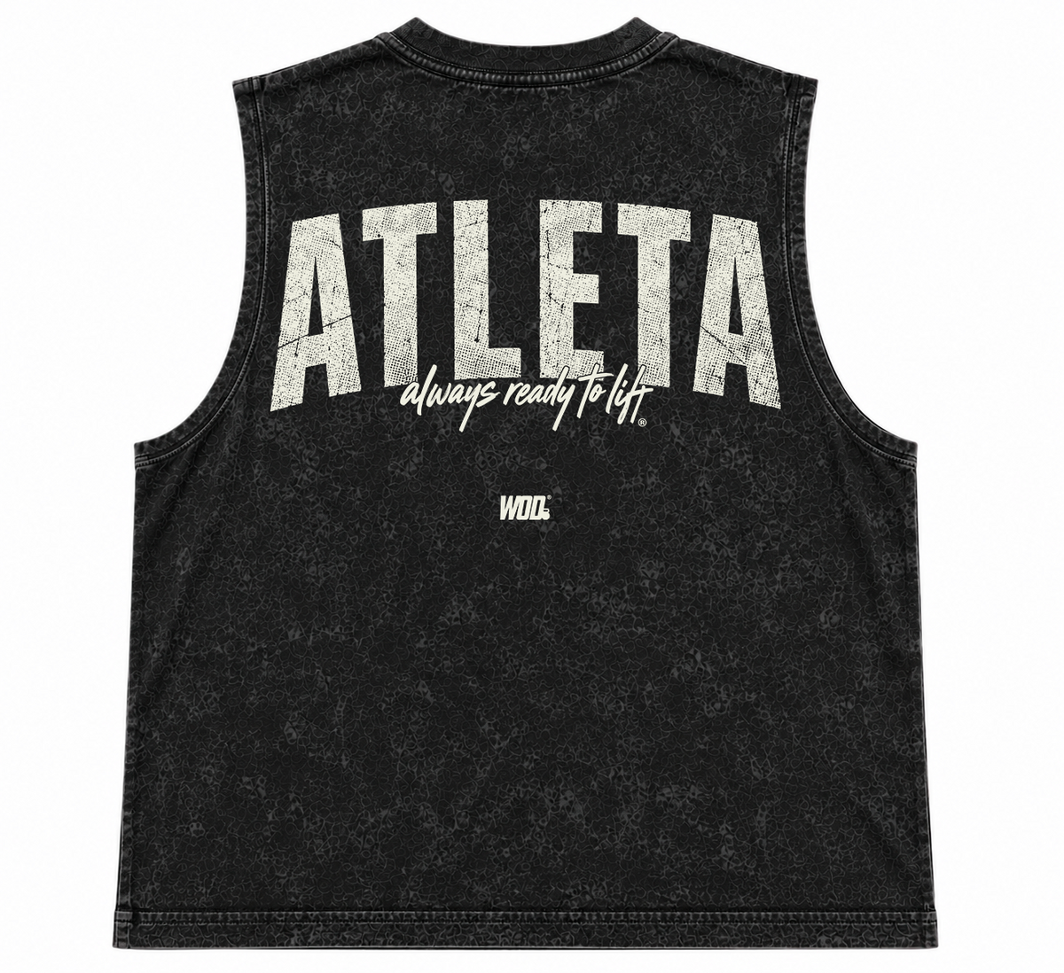 ATLETA PLAYERA WOD BLACK MINERAL TANK CROP