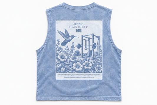 Playera Tank Crop Mujer COLIBRI ALWAYS SKY BLUE