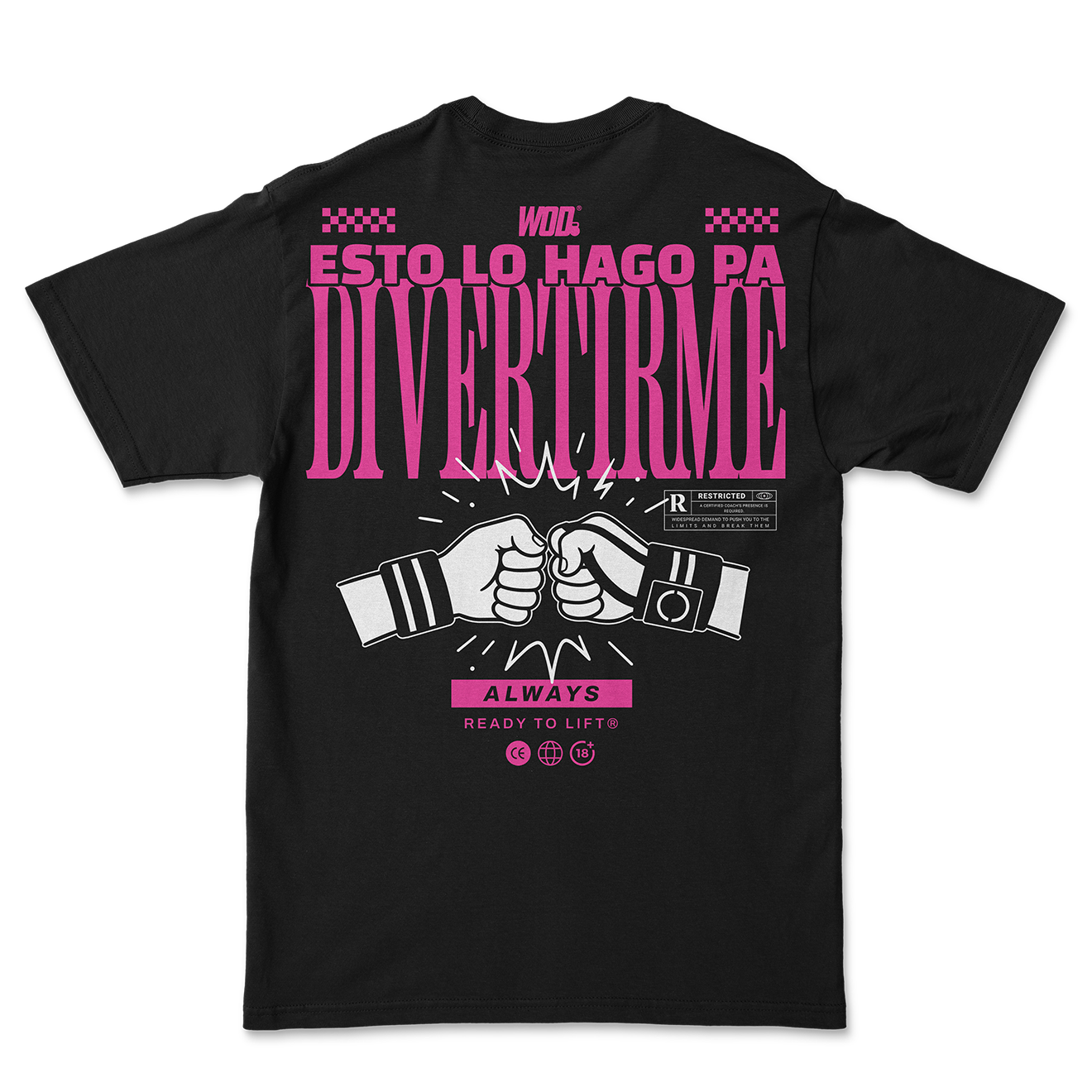 ESTO LO HAGO PA DIVERTIRME PLAYERA WOD NEGRA OVERSIZE