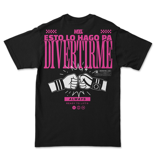 ESTO LO HAGO PA DIVERTIRME PLAYERA WOD NEGRA OVERSIZE