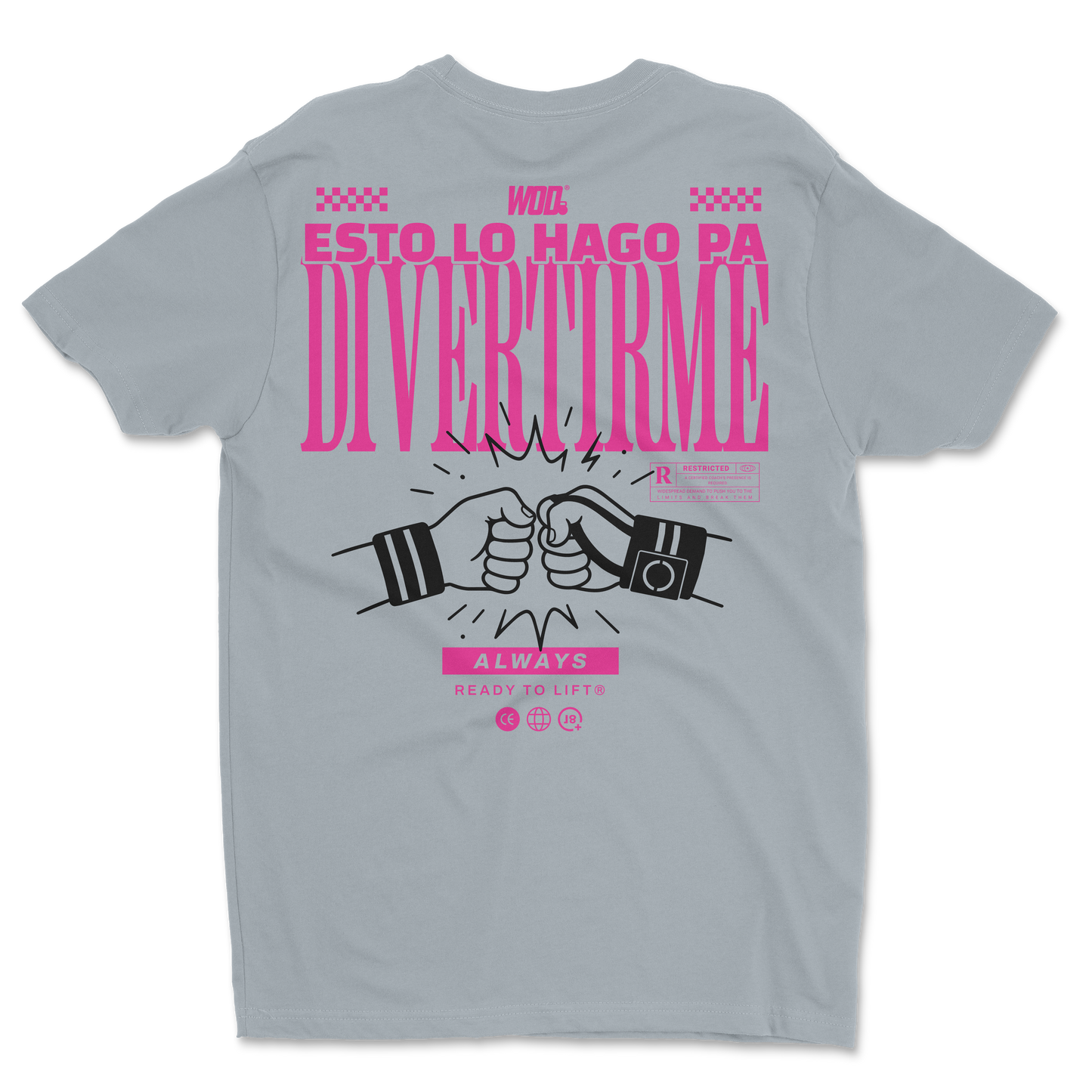 ESTO LO HAGO PA DIVERTIRME PLAYERA WOD GRIS BASICA