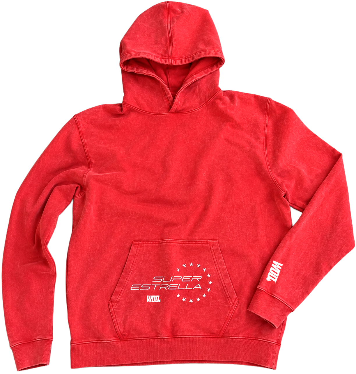 SUPER ESTRELLA Hoodie Mineral Wash Red